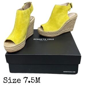 KENNETH COLE NEW YORK Women's Olivia Espadrille Peep-Toe Wedges NIB